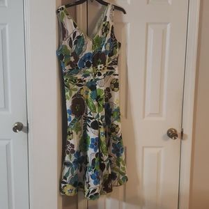 Robbie Bee floral dress criss cross front fit&flar